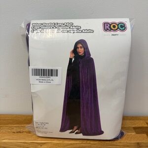 Purple Adult XL Hooded Cloak Velvet Cape Capes Halloween Costume